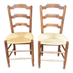 2 chaises pailles rustique