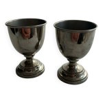 2 coquetiers en mtal argent
