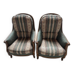 2 fauteuils bergre style louis xv