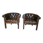 2 fauteuils club chesterfield