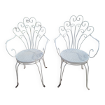 2 fauteuils en fer forg