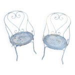 2 fauteuils en fer forg anciens