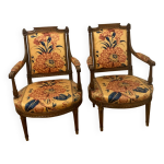 2 fauteuils de type louis xvi