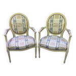 2 fauteuils de style louis xvi
