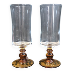2 fltes  champagne vintage luminarc pied ambr