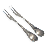 2 fourchettes  viande froide mtal argent orfvre christofle marly