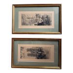 2 gravures monuments de paris signes leopold robin