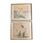 2 peintures sur soie chinoises