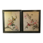 2 peintures sur soie chinoises vintage