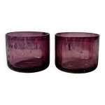 2 photophores mikasa vintage en verre souffl amthyste, france