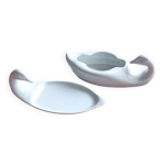 2 plats de service  foie gras en porcelaine blanche apilco