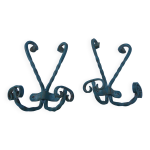 2 porte manteau mural en fer forg  4 patres