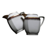 2 pots  lait en porcelaine de limoges blanche et dore