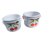 2 pots terrines dco cerises vintage