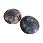 2 poufs en cuir