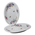 2 raviers bernardaud en porcelaine de limoges d�cor floral, ann�es 20 - 50