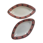 2 raviers en porcelaine art deco