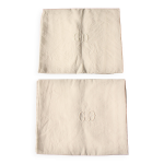 Un lot de 2 serviettes de table lin blanc monogrammes g d