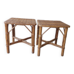 2 tables basses en rotin