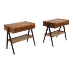 2 tables de chevets scandinave en teck, sude, 1950