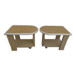 2 tables de nuits o bouts de canap moderne sur roulettes