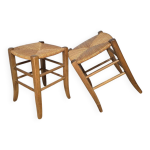 2 tabourets assise bauche
