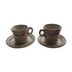 Se de 2 tasses brlots 19me porcelaine blanche