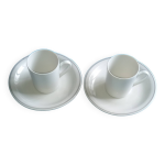 2 tasses  caf expresso, 2 soucoupes assorties similaires - porcelaine bavaria 5. 5 x 0. 6cm env.