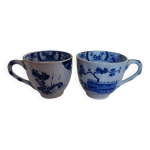 2 tasses  caf japon creil & montereau + 2 sous tassses