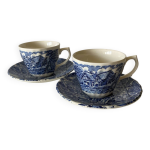 2 tasses à thé et sous - tasses myott meakin england modèle the mill / le mou 2 tasses à thé et sous - tasses myott meakin england modèle the mill / le mou