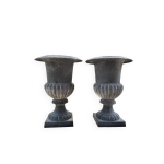 2 vases mdicis en fonte gris