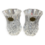 2 vases violette cristal d arques hauteur 8 cm et leur bote d'origine