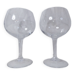 2 verres à pied en cristal vin dégustation 2 verres à pied en cristal vin dégustation