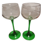 2 verres  vin blanc d alsace