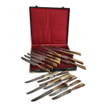 20 couteaux de table lame acier manche corne