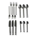 24 couverts anciens en mtal argent torsad