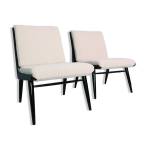 2x 'boomerang' h. mitzlaff, e. schmidt pour soloform, chaises longues boucles, 1953