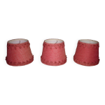 3 abat jour en jute et galon rouge + 1 carcasse vintage
