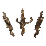 3 anciennes appliques style louis xv en laiton