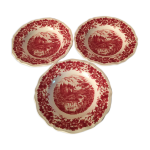 3 assiettes creuses en faence estampilles sarreguemines modle bristol