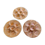 3 assiettes a huitres, coquilles, ceramique barbotine de couleur ocre, majolique, made in portugal 3 assiettes a huitres, coquilles, ceramique barbotine de couleur ocre, majolique, made in portugal