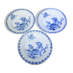 3 assiettes plates gien service chardons