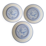 3 assiettes plates -  les pivoines en porcelaine de limoges pour la maison herms, paris