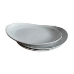 3 assiettes en porcelaine blanches saturnia