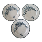 3 assiettes terre de fer sarreguemines