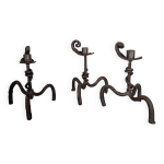 3 bougeoirs en fer forg