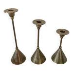3 bougeoirs vintage en laiton