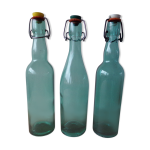 3 bouteilles anciennes vertes