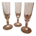 3 coupes  champagne en cristal