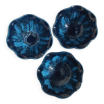 3 coupelles vallauris bord ondulé bleu profond 3 coupelles vallauris bord ondulé bleu profond